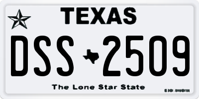 TX license plate DSS2509