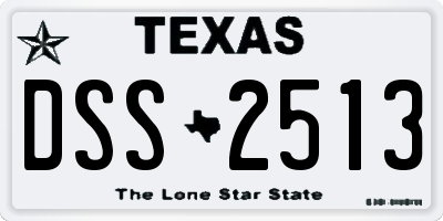 TX license plate DSS2513
