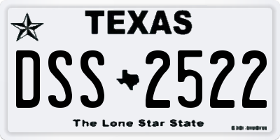 TX license plate DSS2522