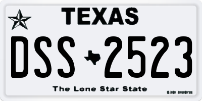 TX license plate DSS2523