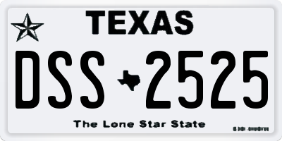 TX license plate DSS2525