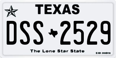 TX license plate DSS2529
