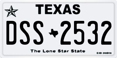 TX license plate DSS2532