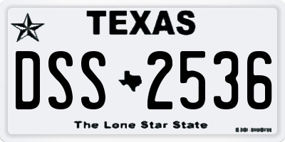 TX license plate DSS2536