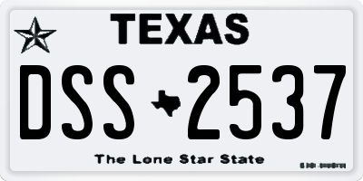 TX license plate DSS2537