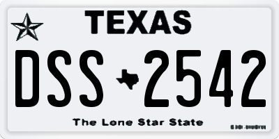 TX license plate DSS2542