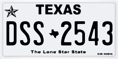 TX license plate DSS2543