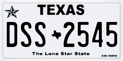 TX license plate DSS2545