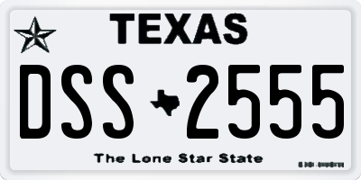 TX license plate DSS2555