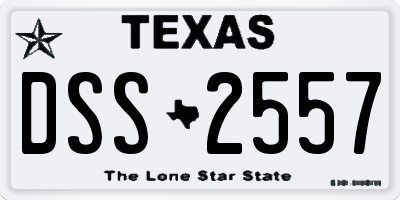 TX license plate DSS2557