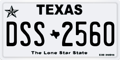 TX license plate DSS2560