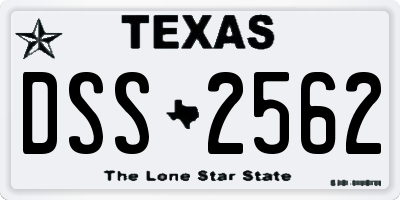TX license plate DSS2562