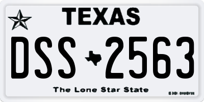 TX license plate DSS2563