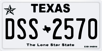 TX license plate DSS2570