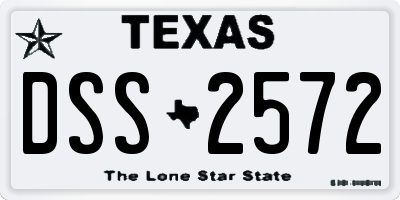 TX license plate DSS2572