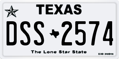 TX license plate DSS2574