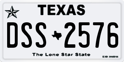 TX license plate DSS2576