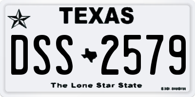 TX license plate DSS2579