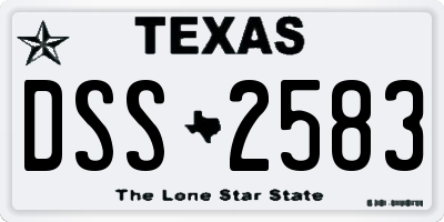 TX license plate DSS2583