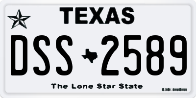 TX license plate DSS2589
