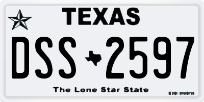TX license plate DSS2597