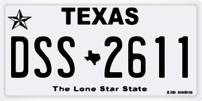 TX license plate DSS2611