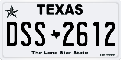TX license plate DSS2612