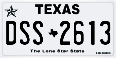 TX license plate DSS2613