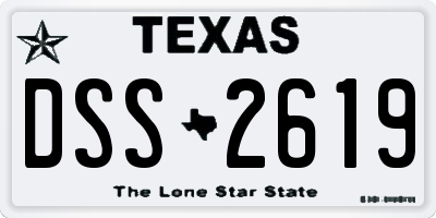 TX license plate DSS2619