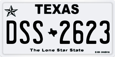 TX license plate DSS2623
