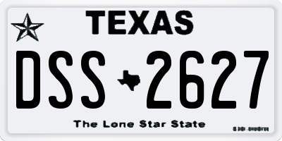 TX license plate DSS2627