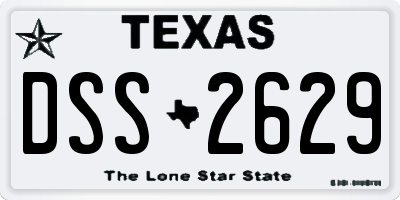 TX license plate DSS2629