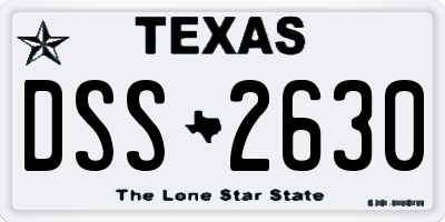 TX license plate DSS2630