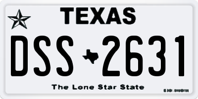 TX license plate DSS2631