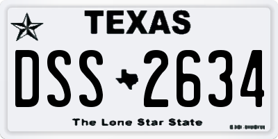 TX license plate DSS2634