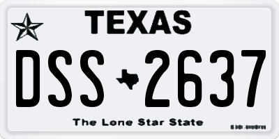 TX license plate DSS2637