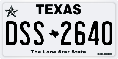 TX license plate DSS2640