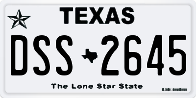 TX license plate DSS2645