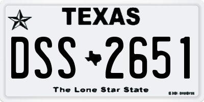 TX license plate DSS2651