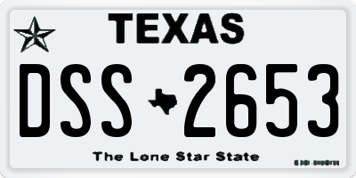 TX license plate DSS2653