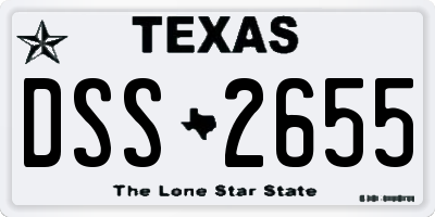 TX license plate DSS2655