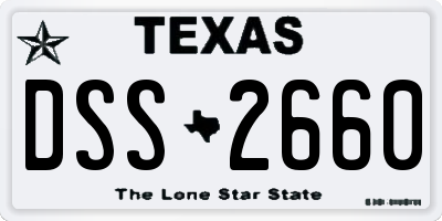 TX license plate DSS2660