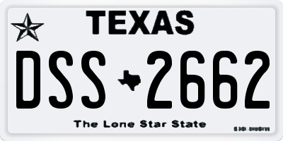TX license plate DSS2662