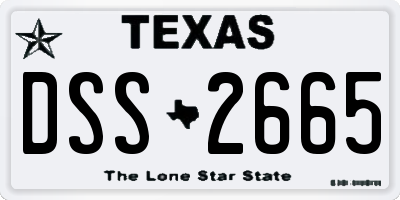 TX license plate DSS2665