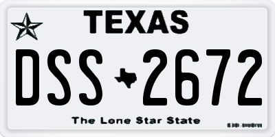TX license plate DSS2672