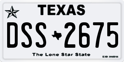 TX license plate DSS2675