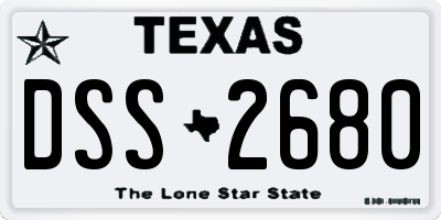 TX license plate DSS2680