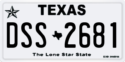 TX license plate DSS2681