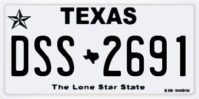 TX license plate DSS2691