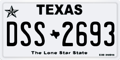 TX license plate DSS2693